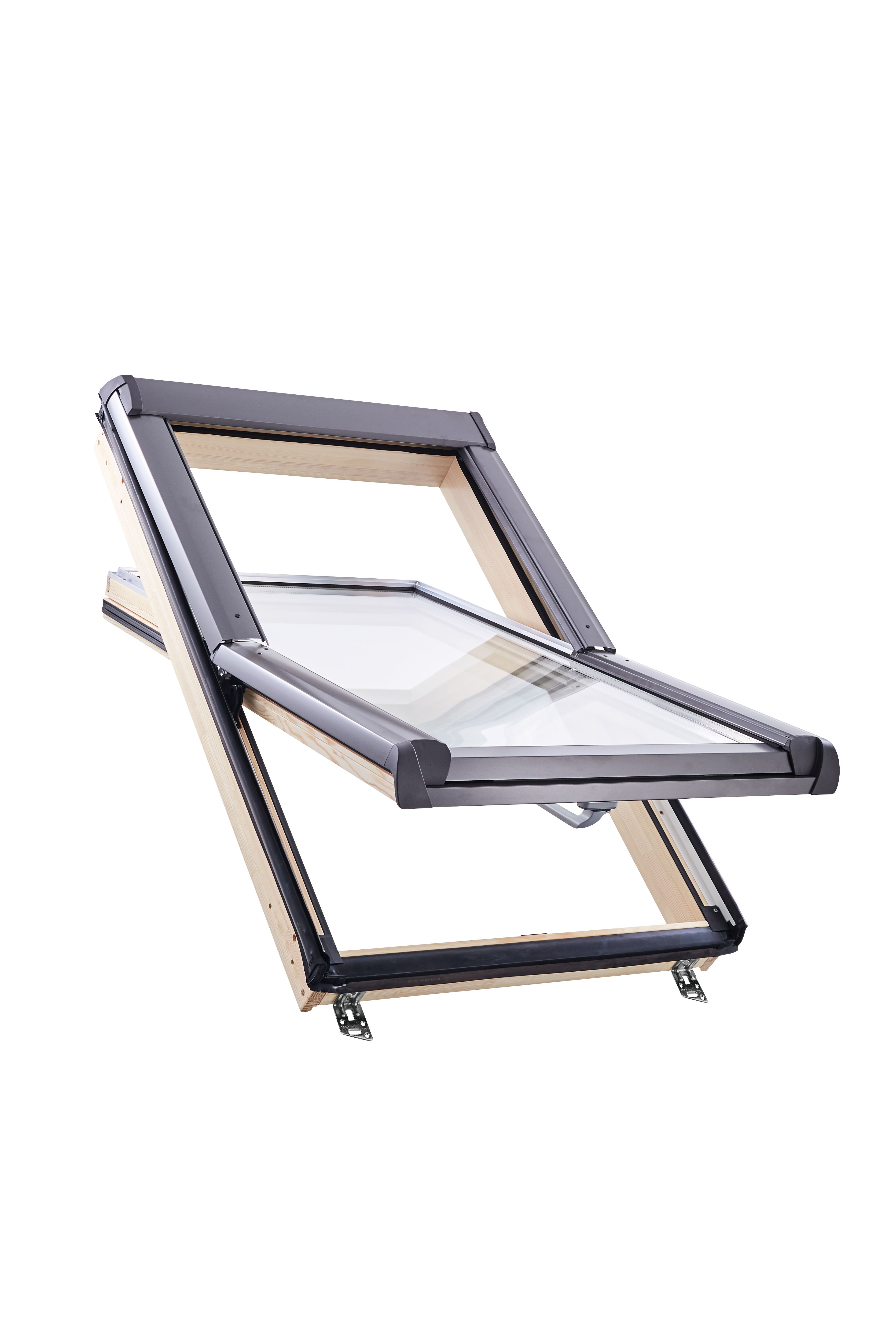 Dachfenster, Schiebefenster, Glasfensterrahmen, Holzstahlrahmen, Dachfensterkonstruktion